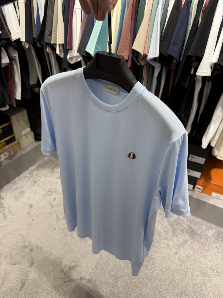 İthal Moncler T-shirt Kırışmayan Kumaş (418-Mavi)