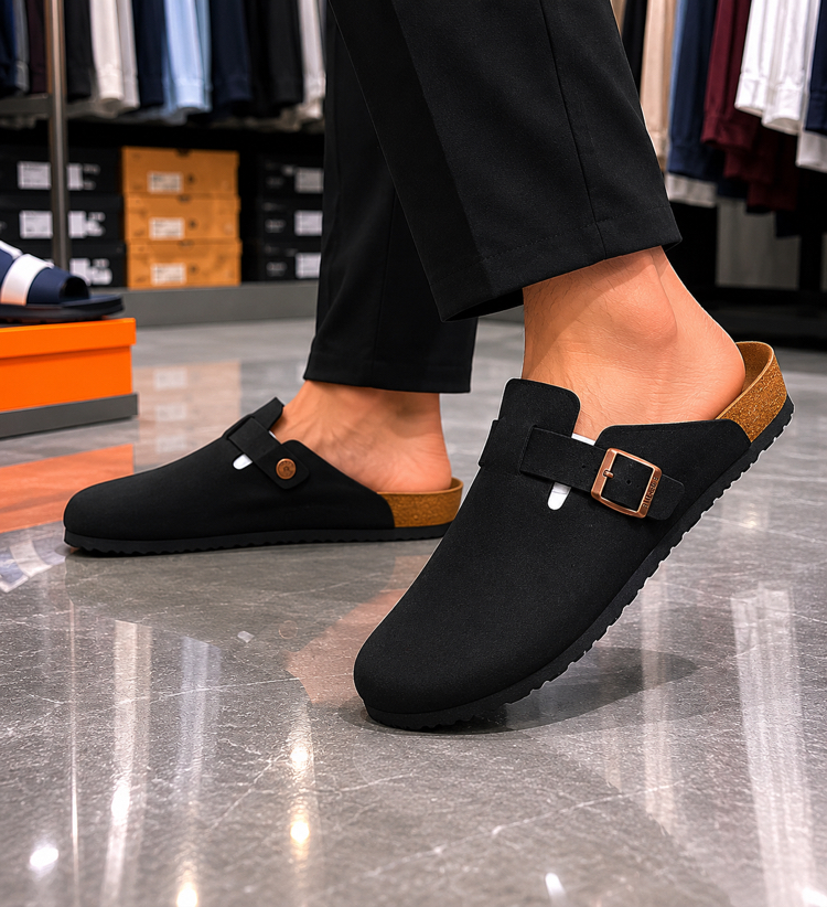 Birkenstock Yeni Sezon Boston Süet Terlik (Siyah)