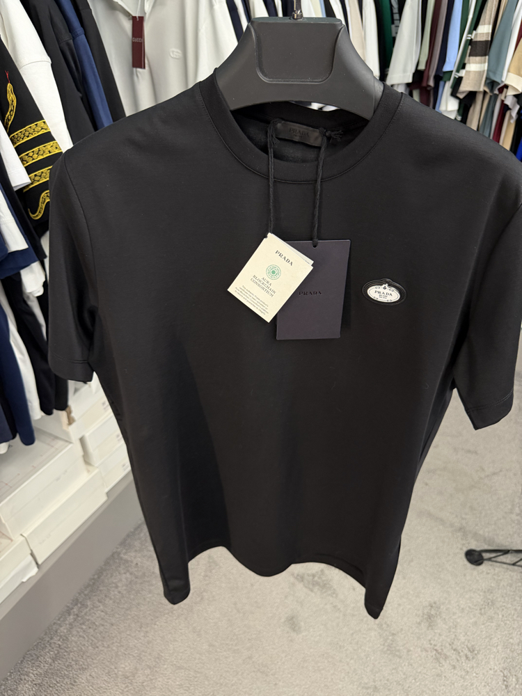 İthal Prada T-shirt Kırışmayan Kumaş (9430-Siyah)