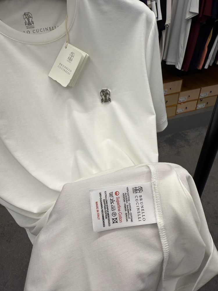 İthal Brunello Cucınelli T-shirt Kırışmayan Kumaş (9419-Beyaz)