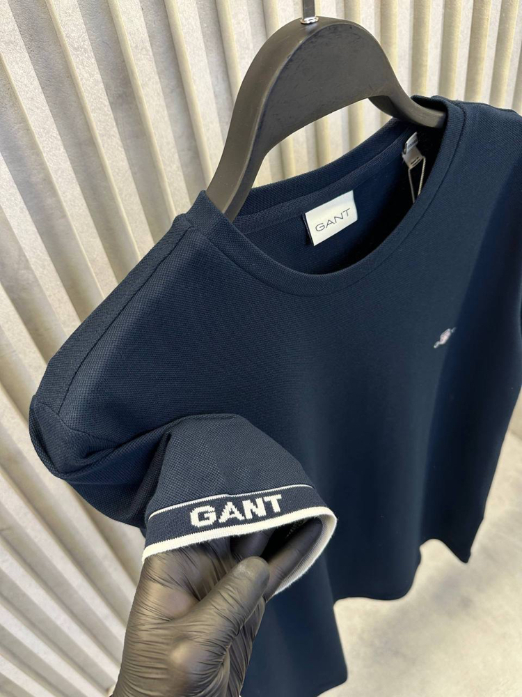 Kol Detaylı Pike Kumaş T-shirt (15019-Lacivert)
