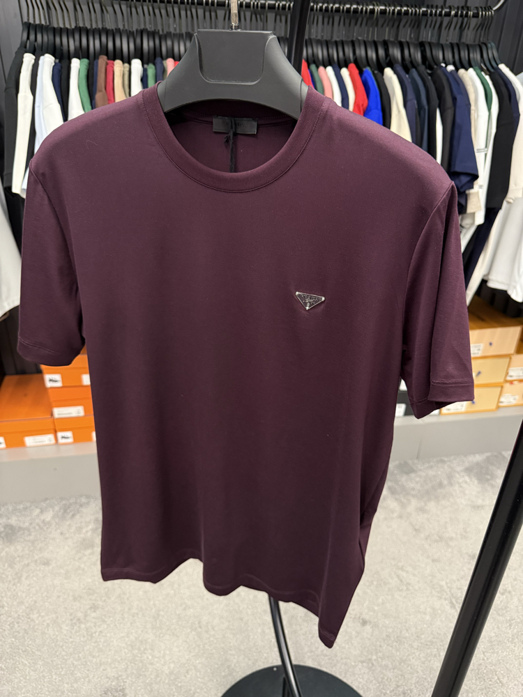 İthal Prada T-shirt Kırışmayan Kumaş (9460-Mürdüm)
