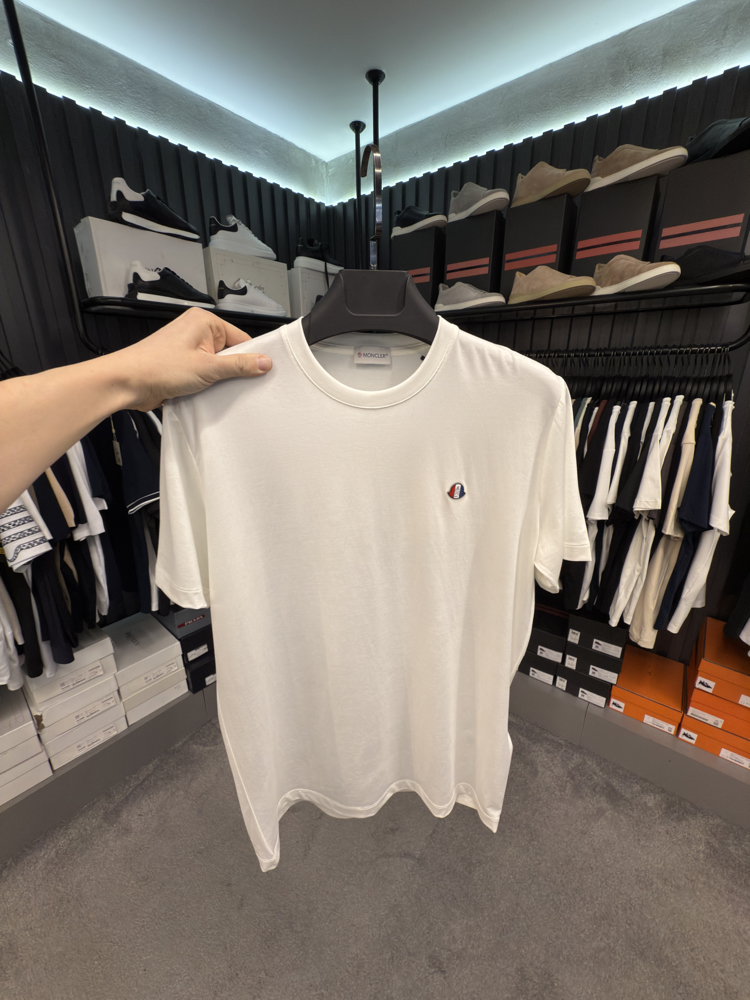İthal Moncler T-shirt Kırışmayan Kumaş (418-Beyaz)