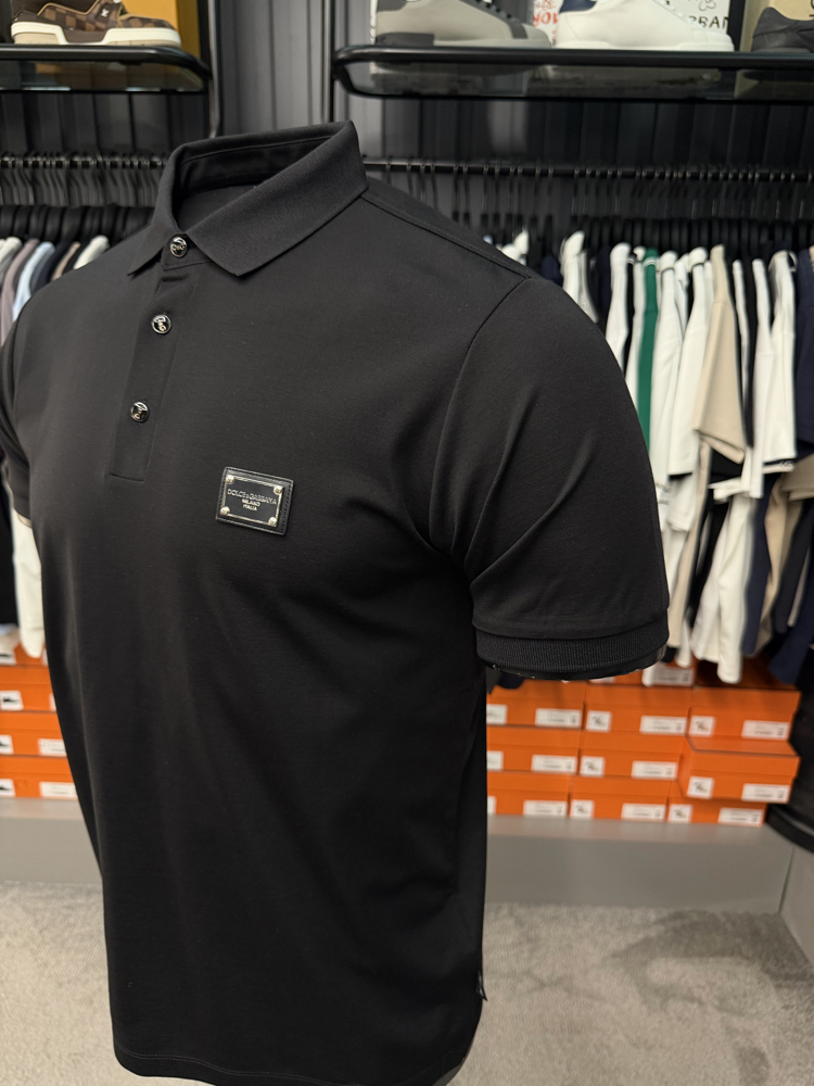 İthal Dolce Gabbana Polo Yaka  Kırışmayan Kumaş (10081-Siyah)
