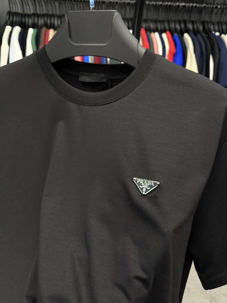 İthal Prada T-shirt Kırışmayan Kumaş (9460-Siyah)