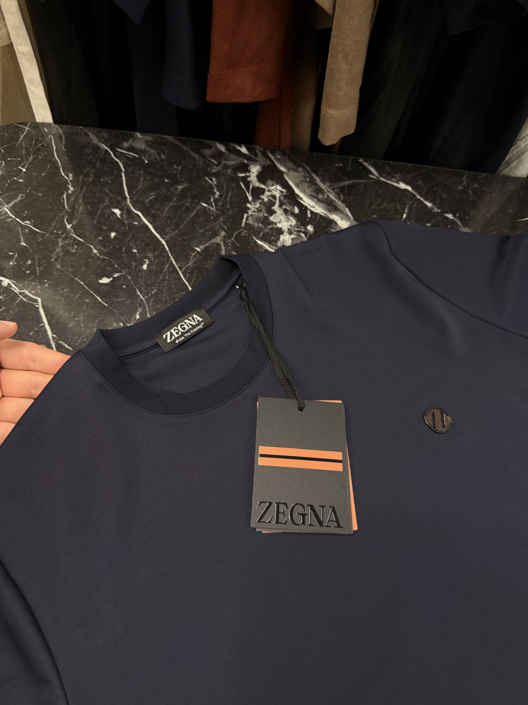 İthal Zegna T-shirt Kırışmayan Kumaş (9461-Lacivert)