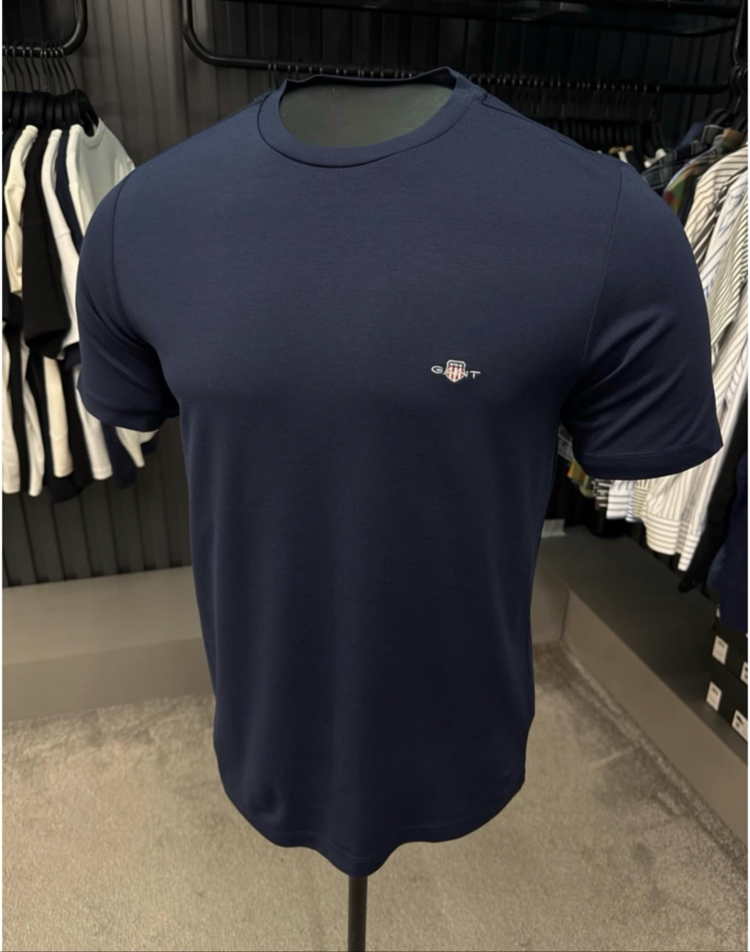 Modal Kırışmayan Kumaş T-shirt  (15048-Lacivert)
