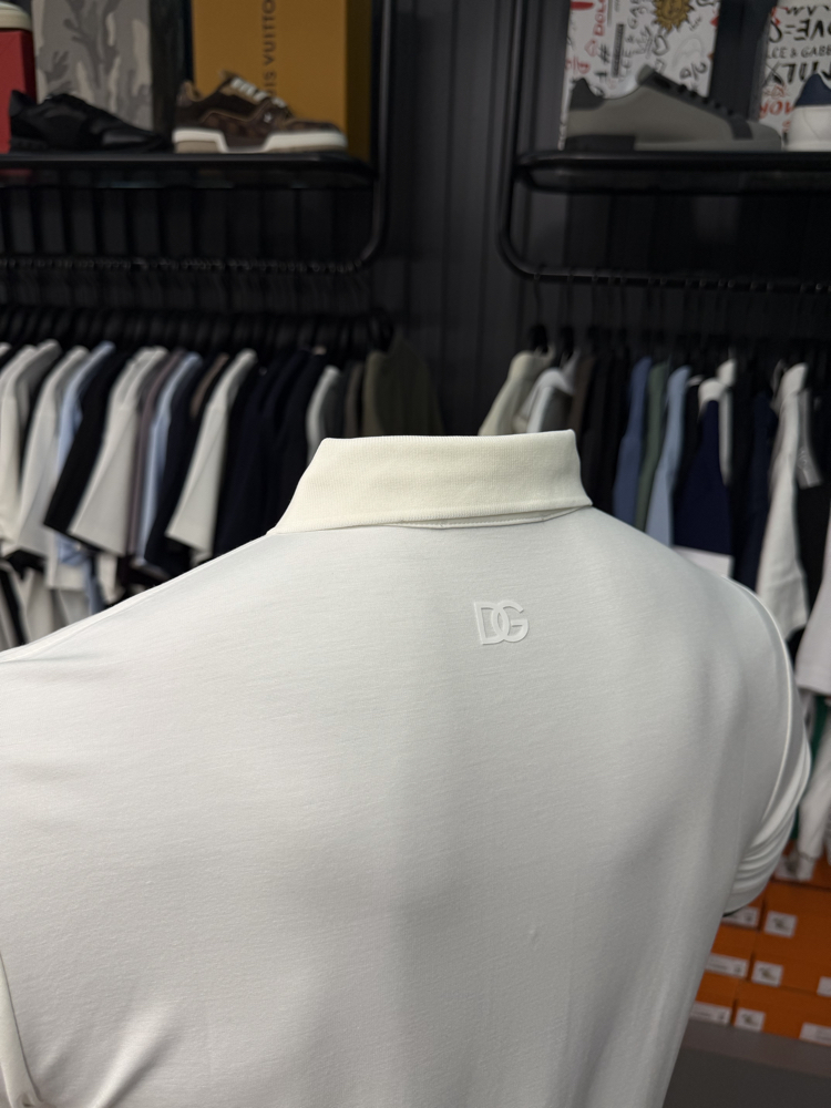 İthal Dolce Gabbana Polo Yaka Kırışmayan Kumaş (10081-Beyaz)