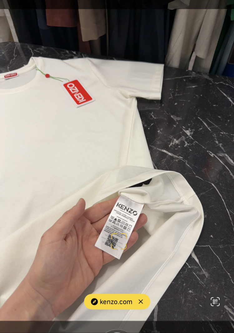 İthal Kenzo T-shirt Kırışmayan Kumaş (9446-Beyaz)
