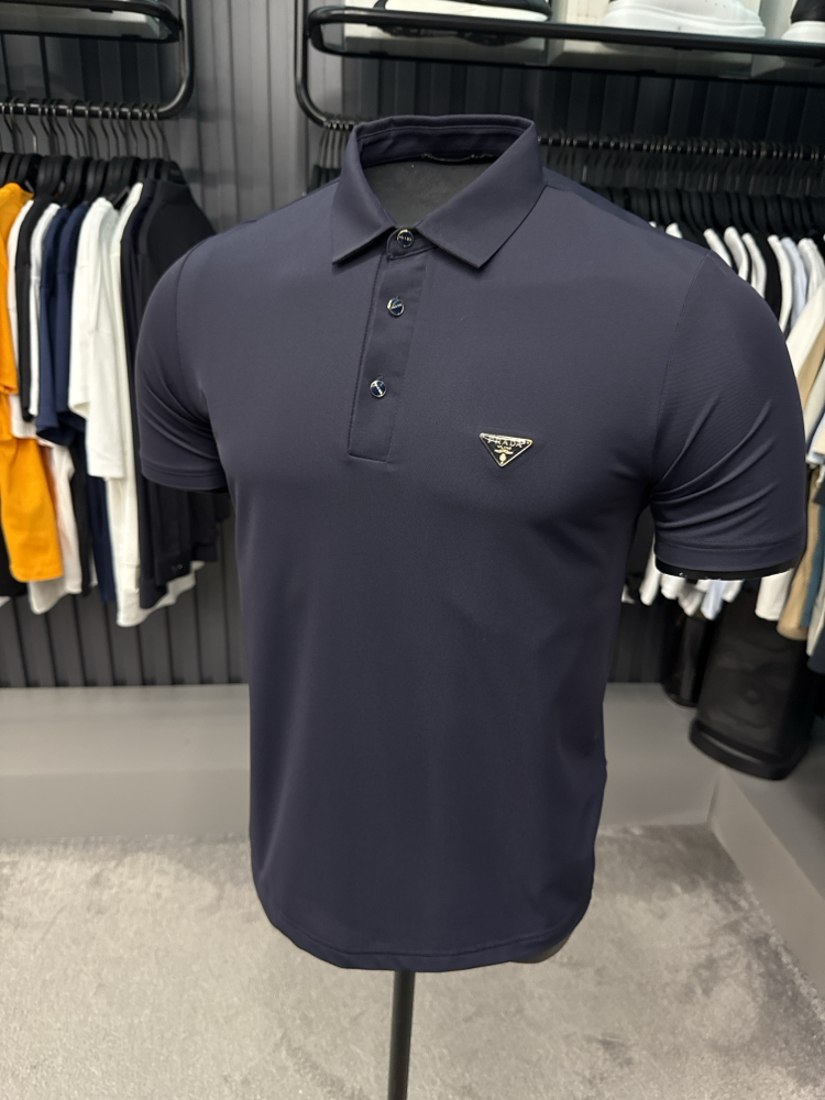 İthal Prada Polo Yaka Kırışmayan Kumaş (10072-Lacivert)