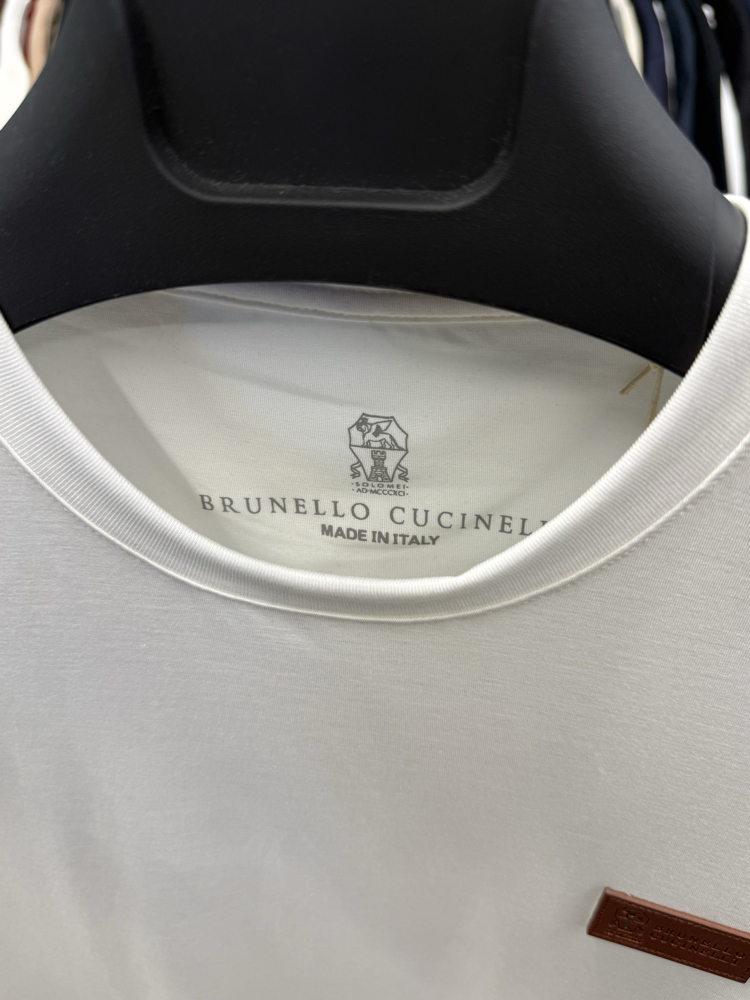 İthal Brunello Cucınelli T-shirt Kırışmayan Kumaş (9450-Beyaz)
