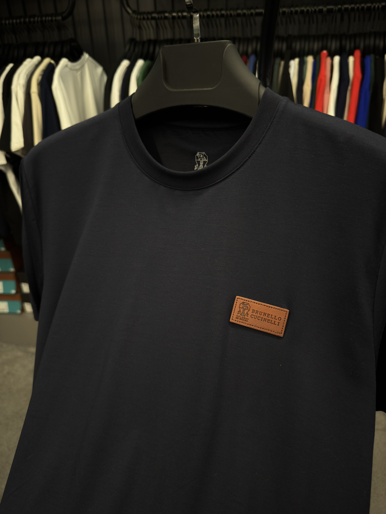 İthal Brunello Cucınelli T-shirt Kırışmayan Kumaş (9450-Lacivert)
