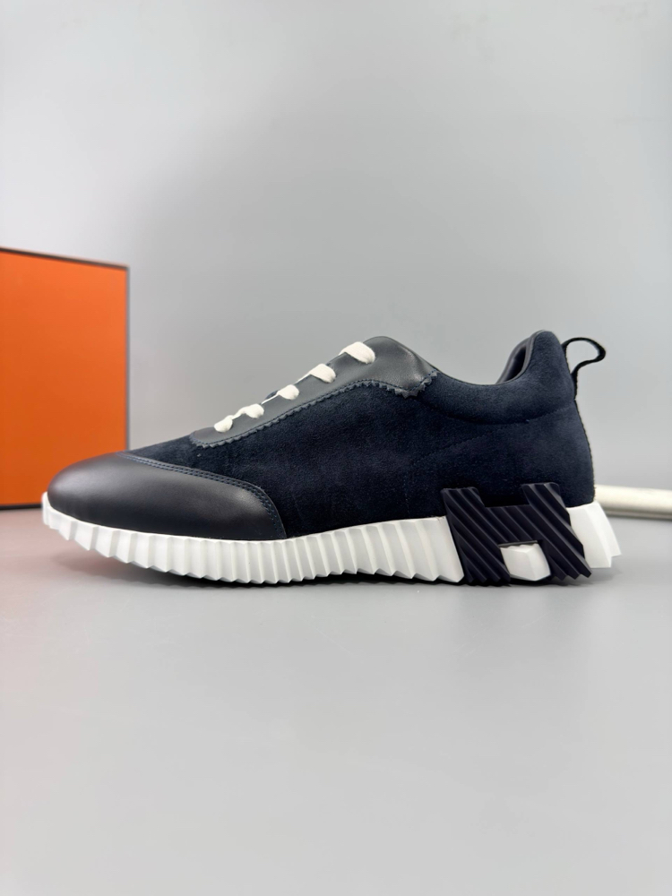 Hermes Lacivert Deri Sneakers (İTHAL ÜRÜN)