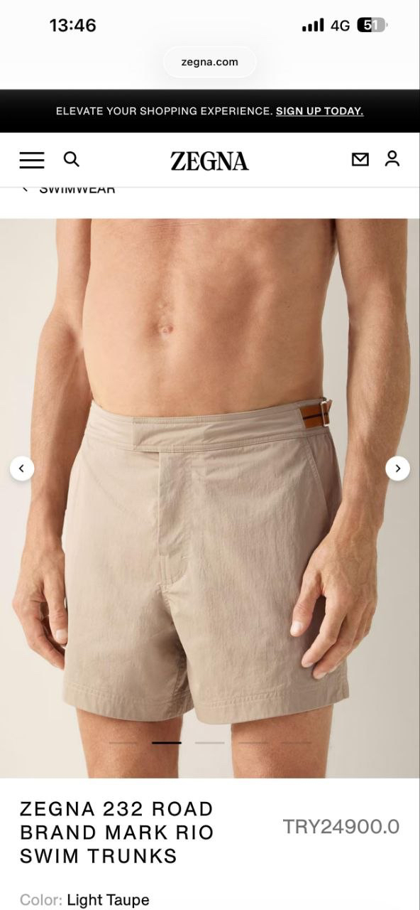 Zegna Premium Deniz Şortu ve Şort Kapri (5165-Bej)