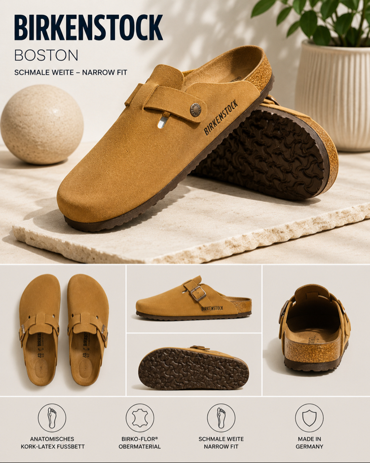 Birkenstock Yeni Sezon Boston Süet Terlik (Taba)