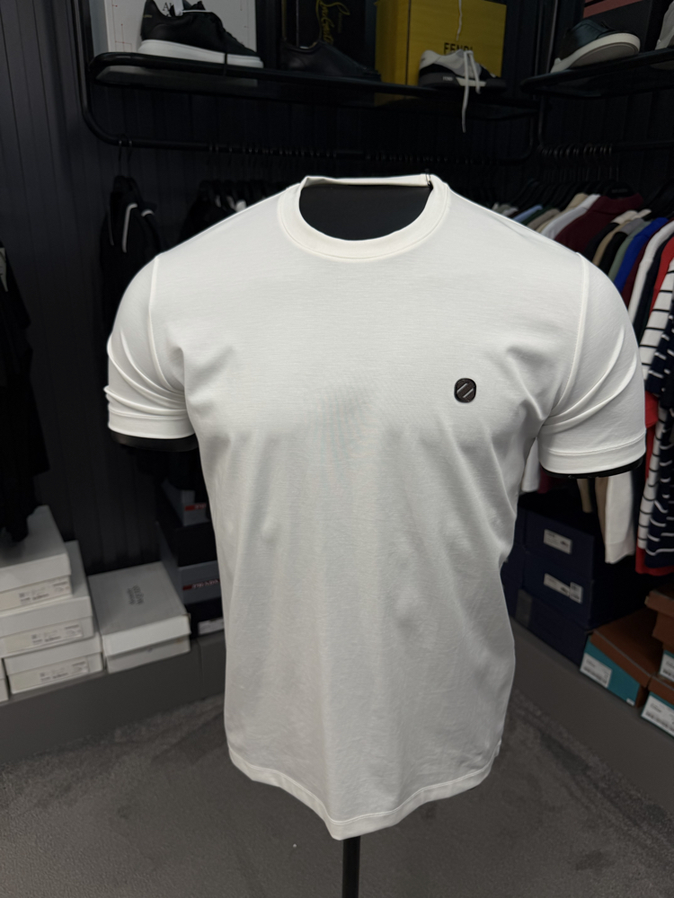 İthal Zegna T-shirt Kırışmayan Kumaş (9461-Beyaz)