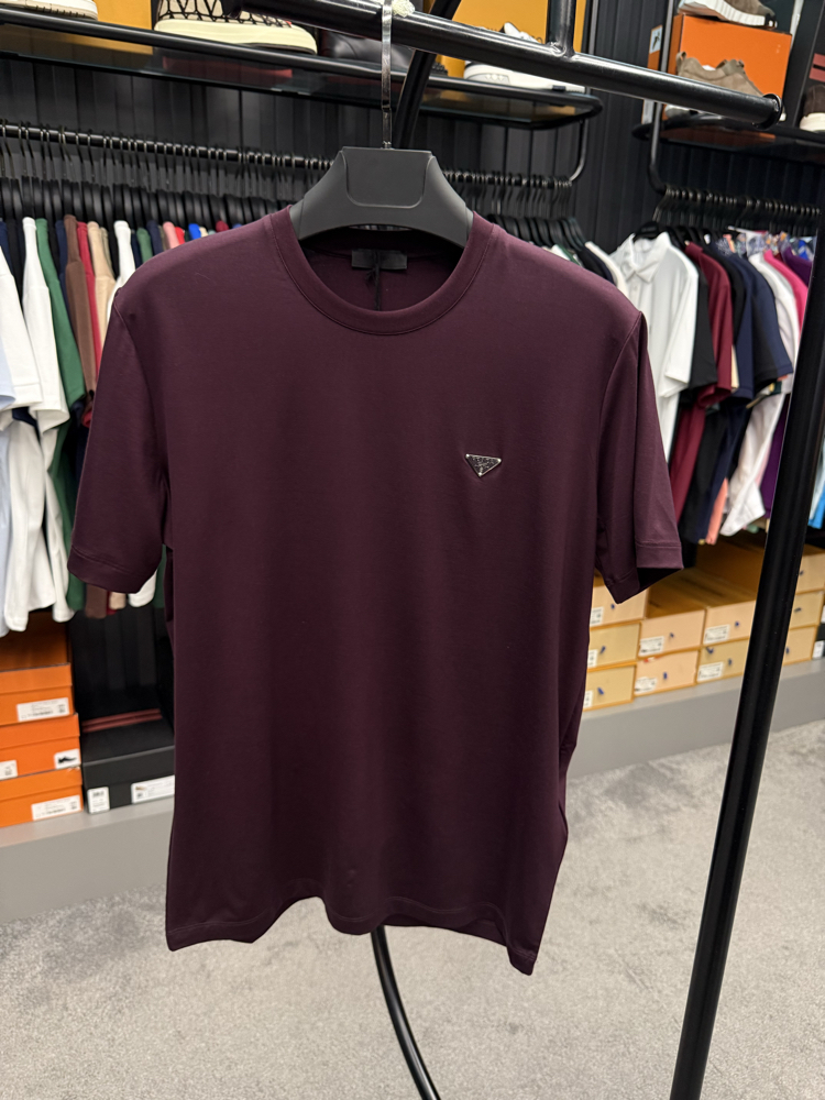 İthal Prada T-shirt Kırışmayan Kumaş (9460-Mürdüm)