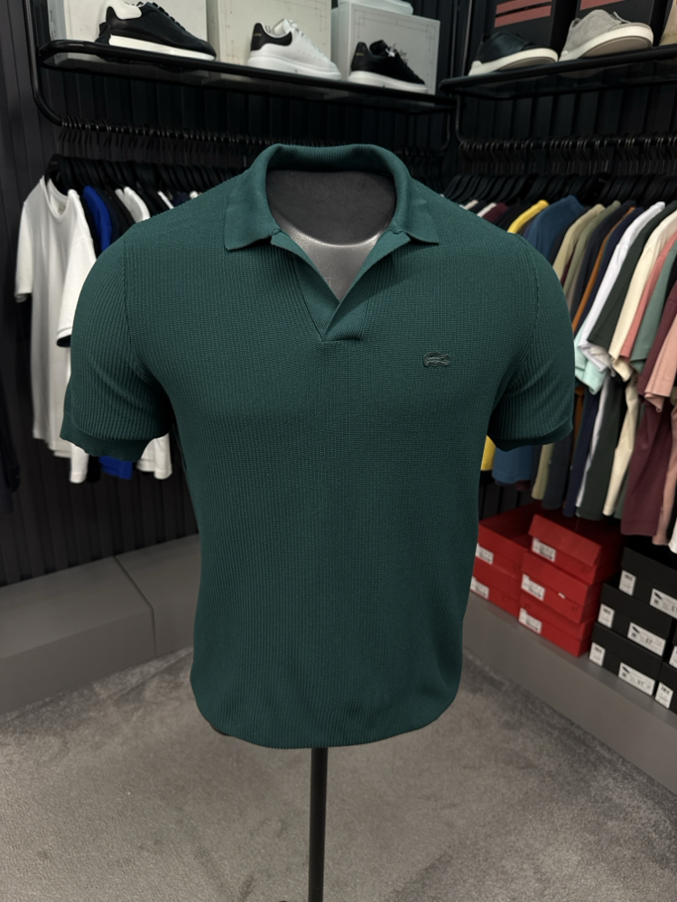 Örme V Triko Polo Yaka (Petrol Yeşili-33036)
