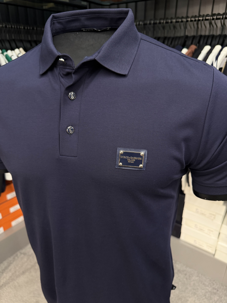 İthal Dolce Gabbana Polo Yaka Kırışmayan Kumaş (10081-Lacivert)
