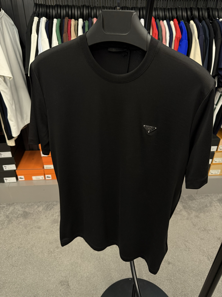 İthal Prada T-shirt Kırışmayan Kumaş (9460-Siyah)