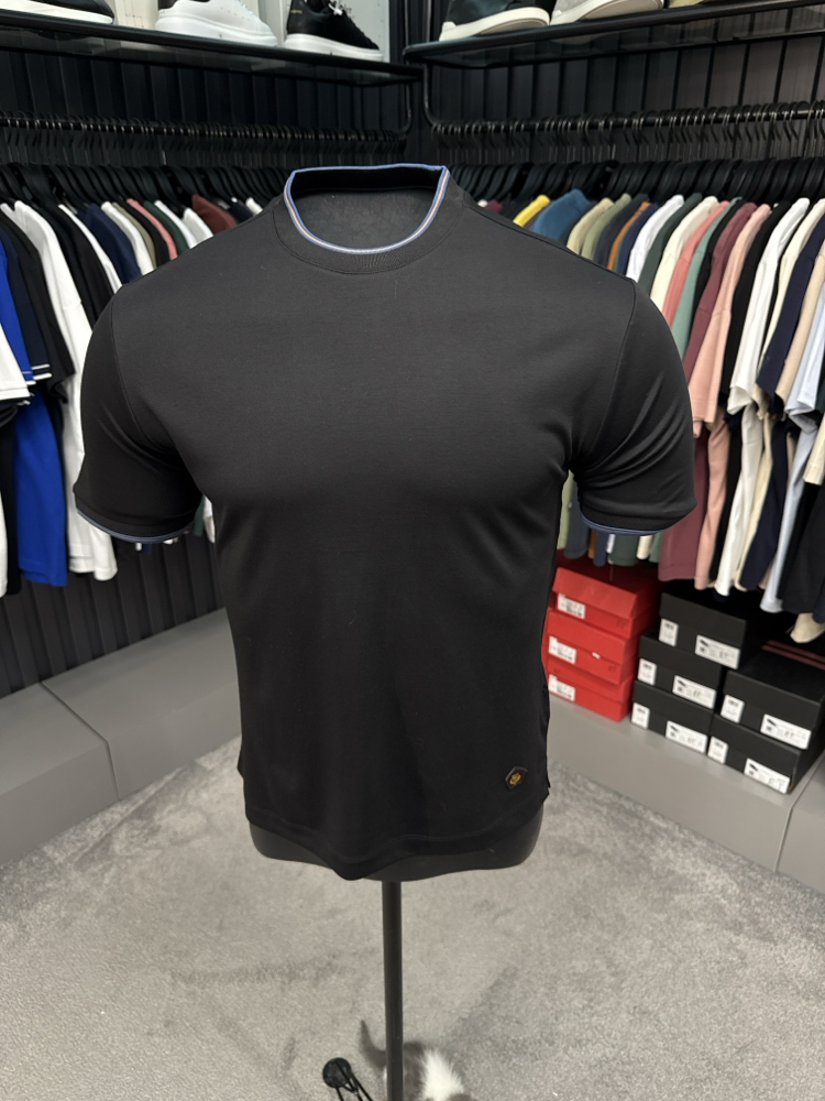 İthal  Loro Piano T-shirt  Kırışmayan Kumaş (0116-Siyah)