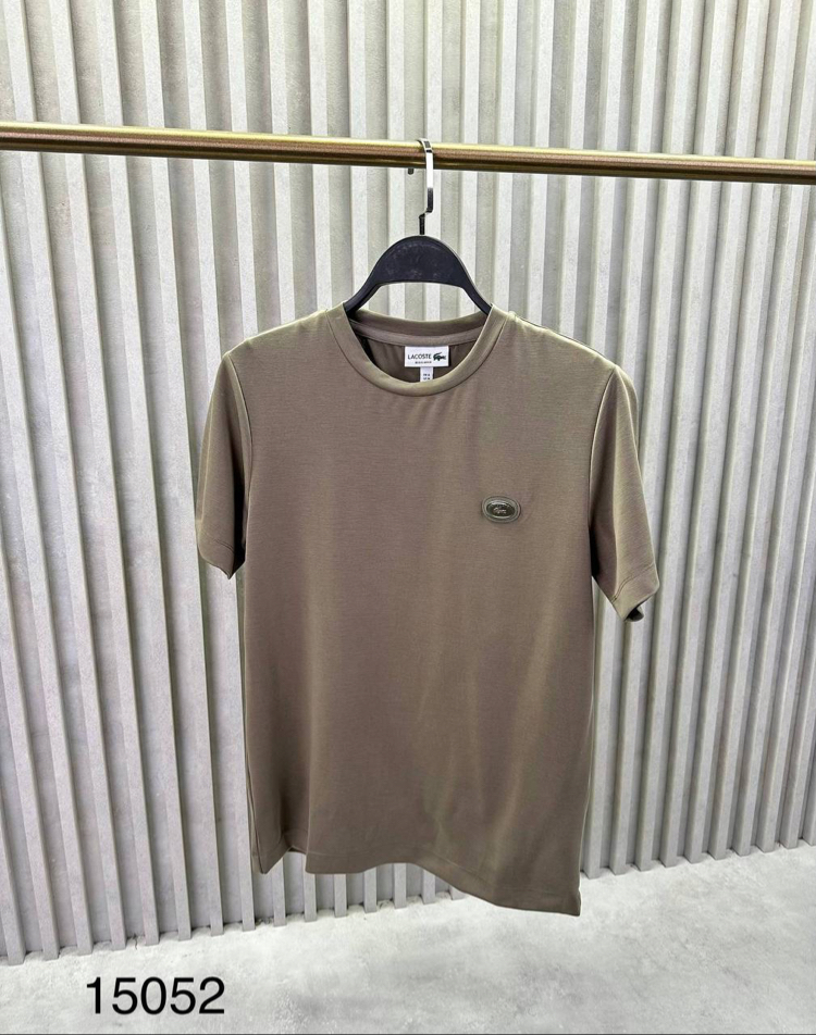 Yeni Demir Logo Modal Kırışmayan Kumaş T-shirt (15052-Haki)