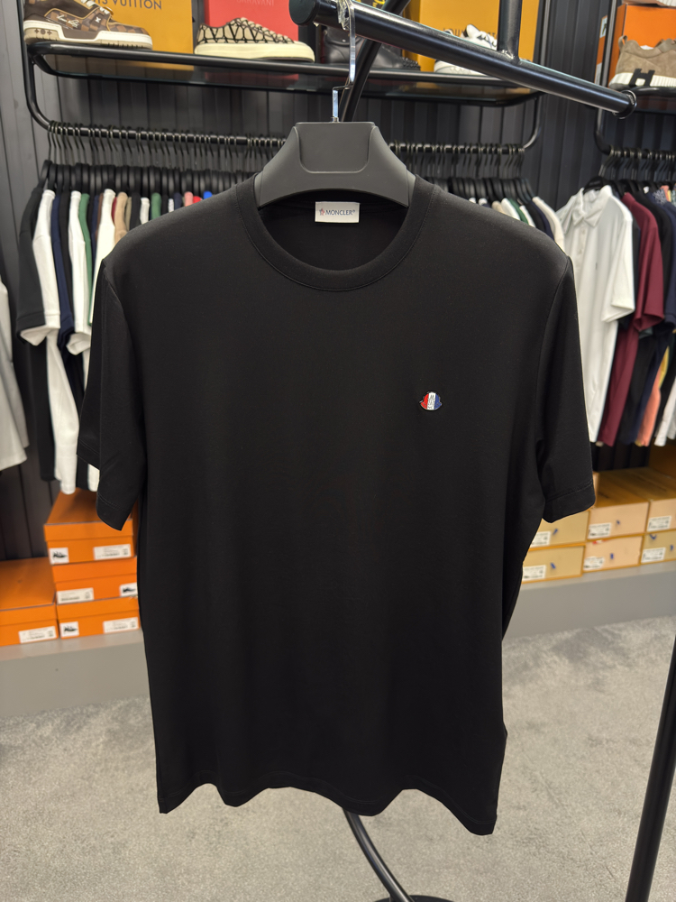 İthal Moncler T-shirt Kırışmayan Kumaş (418-Siyah)