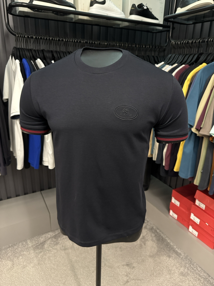İthal Etro T-shirt Kırışmayan Kumaş (290001-Siyah)