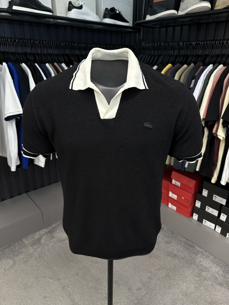 Keten Polo Yaka Triko (Siyah-33055)