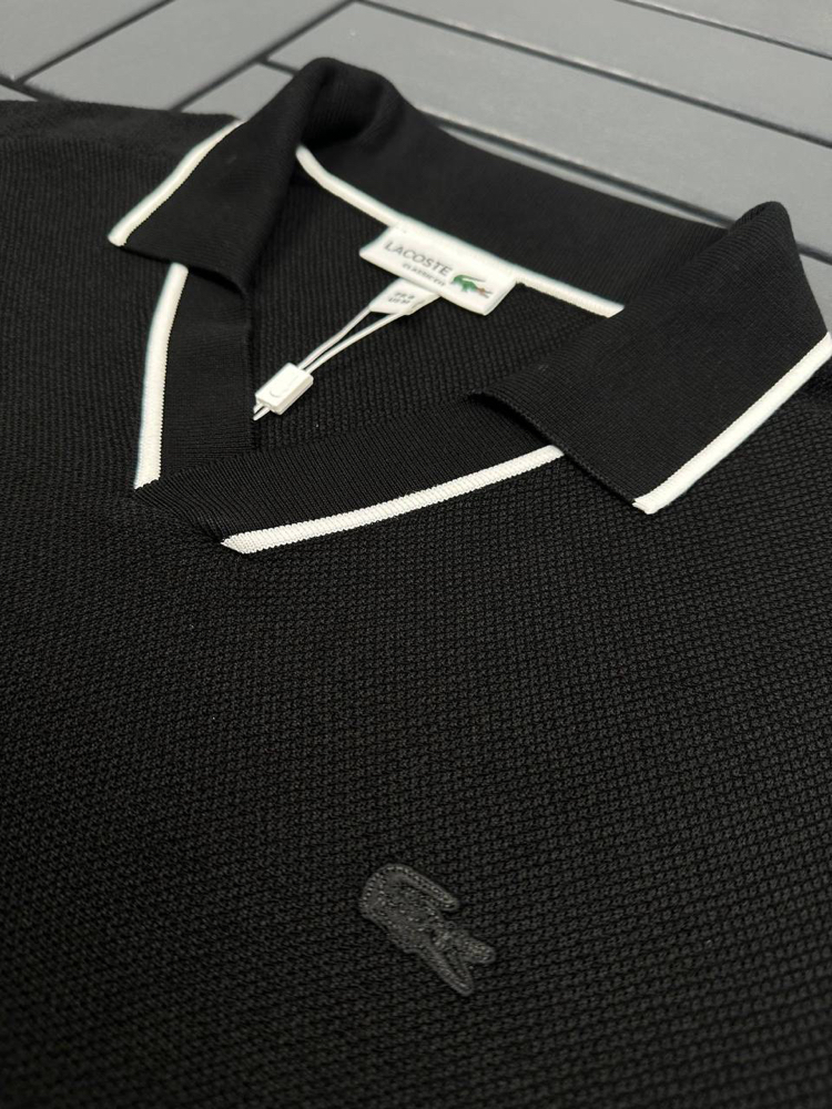 V Yaka Triko Polo Yaka (33040-Siyah)