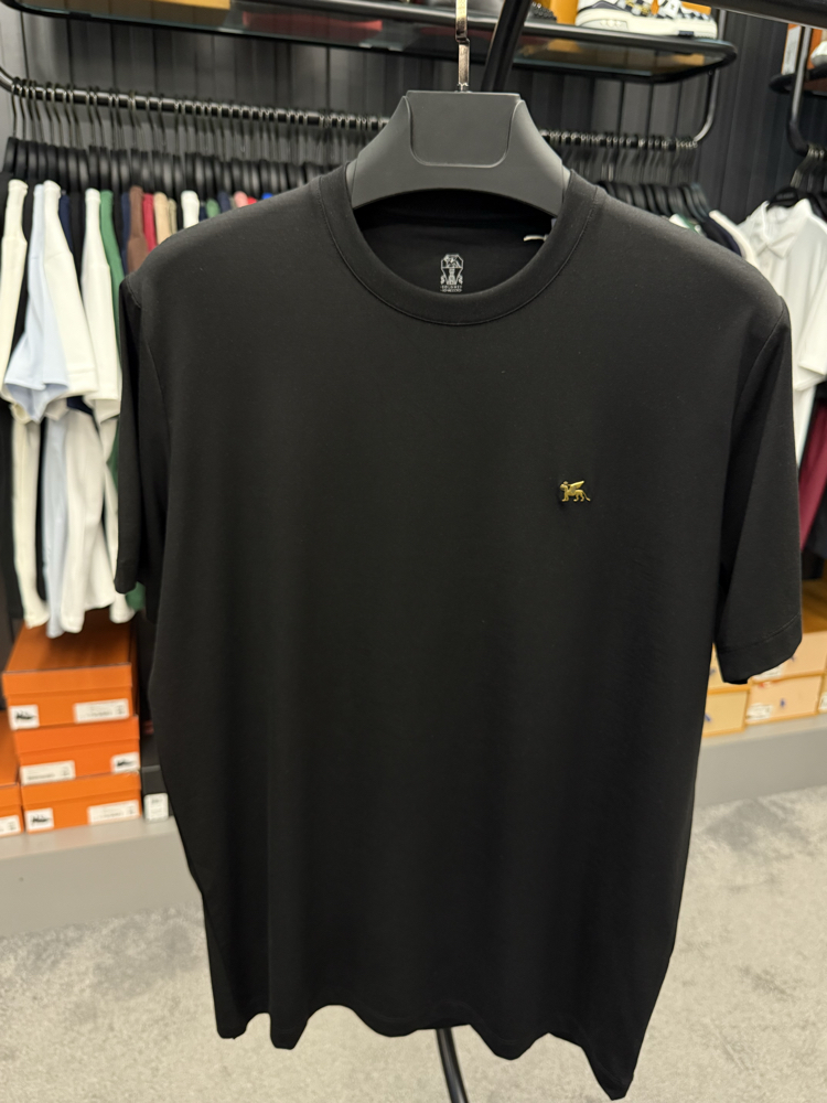 İthal Brunello Cucınelli T-shirt Kırışmayan Kumaş (9427-Siyah)