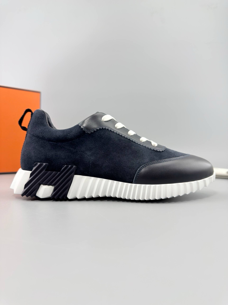 Hermes Lacivert Deri Sneakers (İTHAL ÜRÜN)