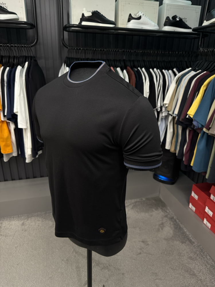 İthal  Loro Piano T-shirt  Kırışmayan Kumaş (0116-Siyah)