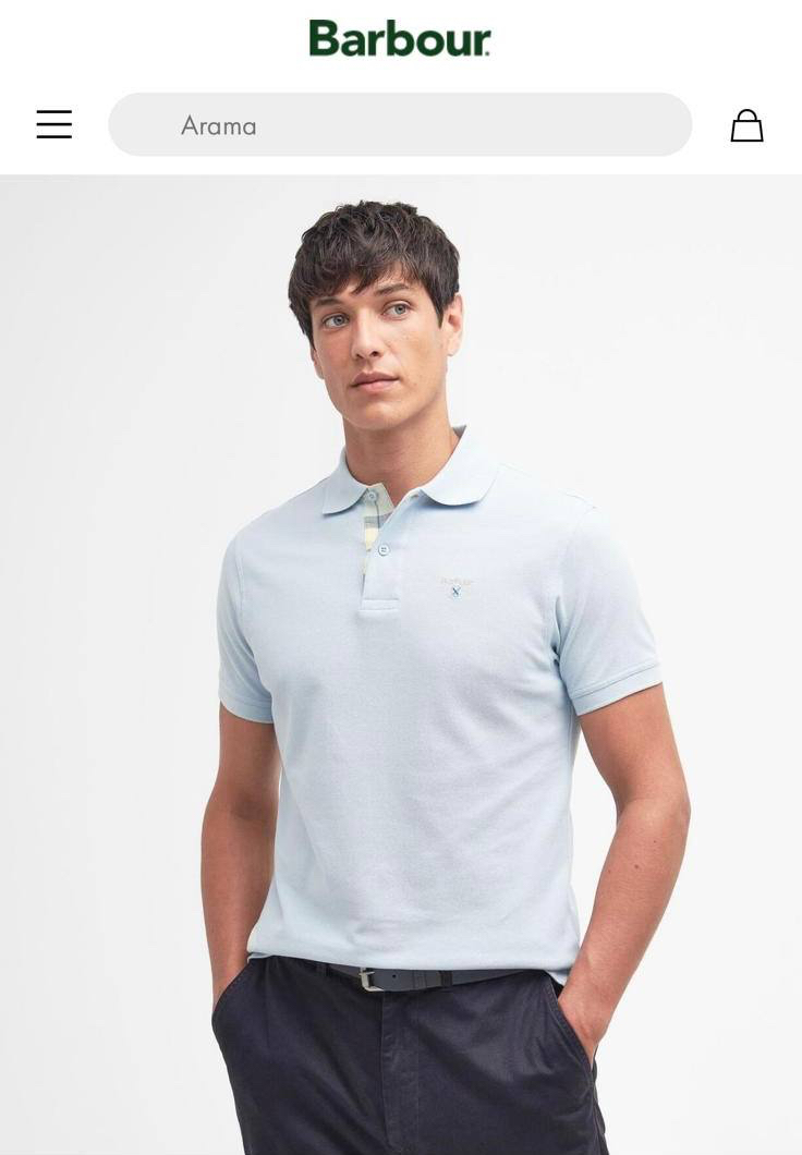 Barbour Polo Yaka (10076-Buz mavisi)