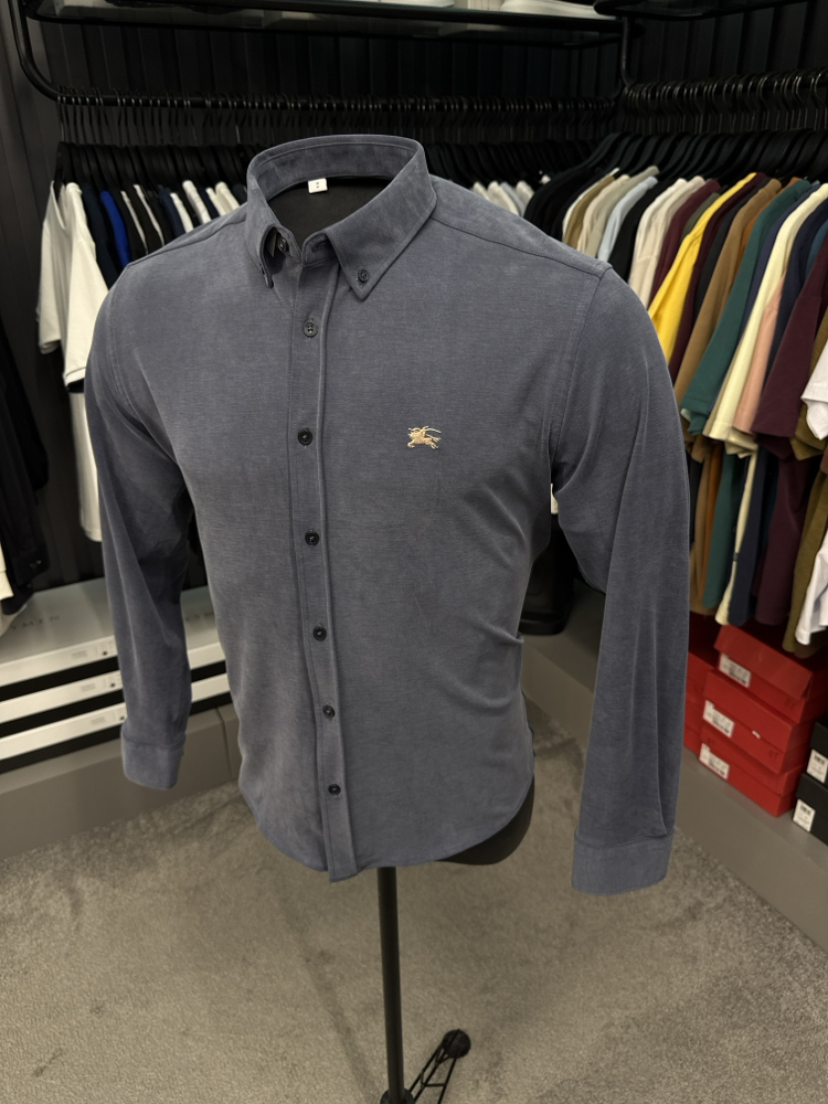 Burberry Yıkamalı Modal Kırışmayan Kumaş Gömlek (3914-Lacivert)