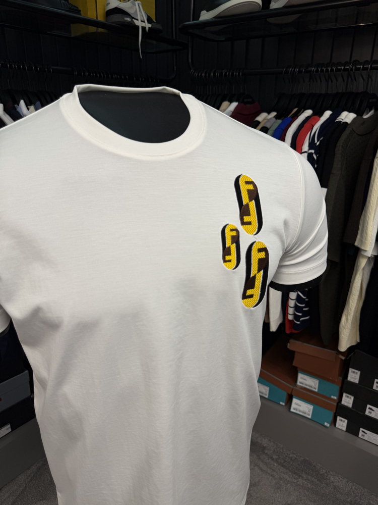 İthal Fendi T-shirt Kırışmayan Kumaş (9447-Beyaz)