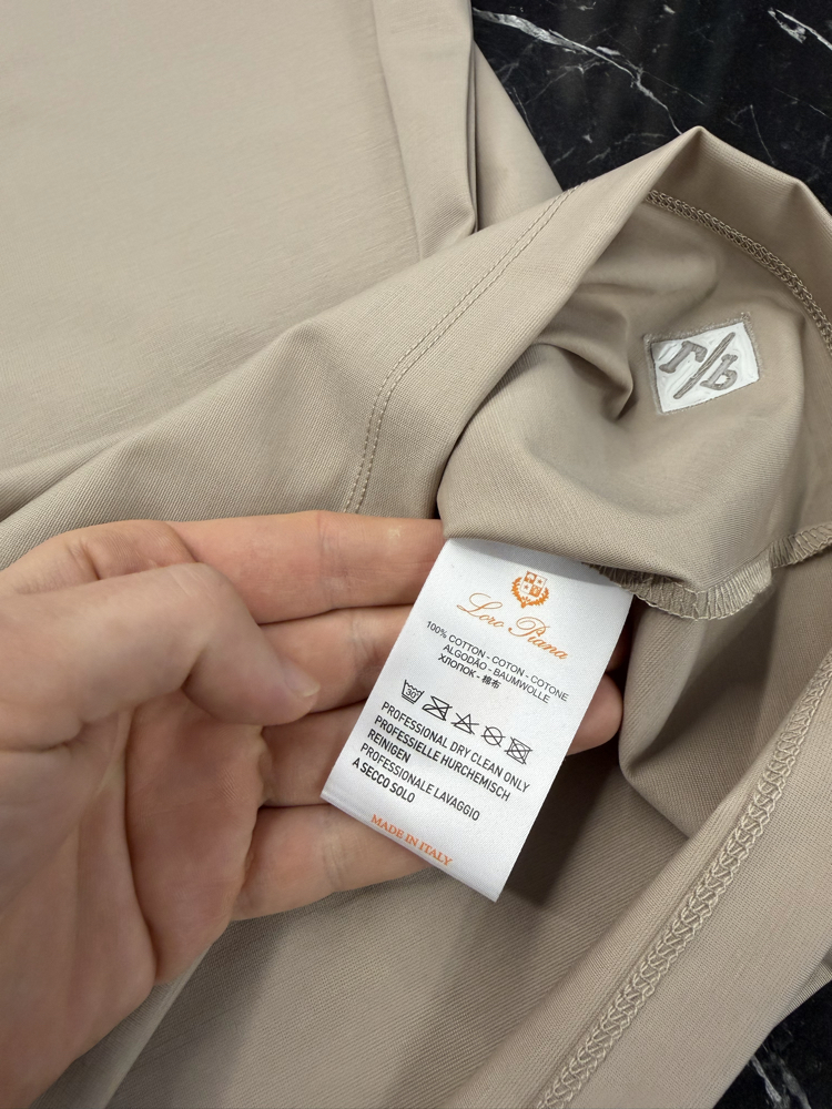 İthal Lora Piana T-shirt Kırışmayan Kumaş (9444-Bej)