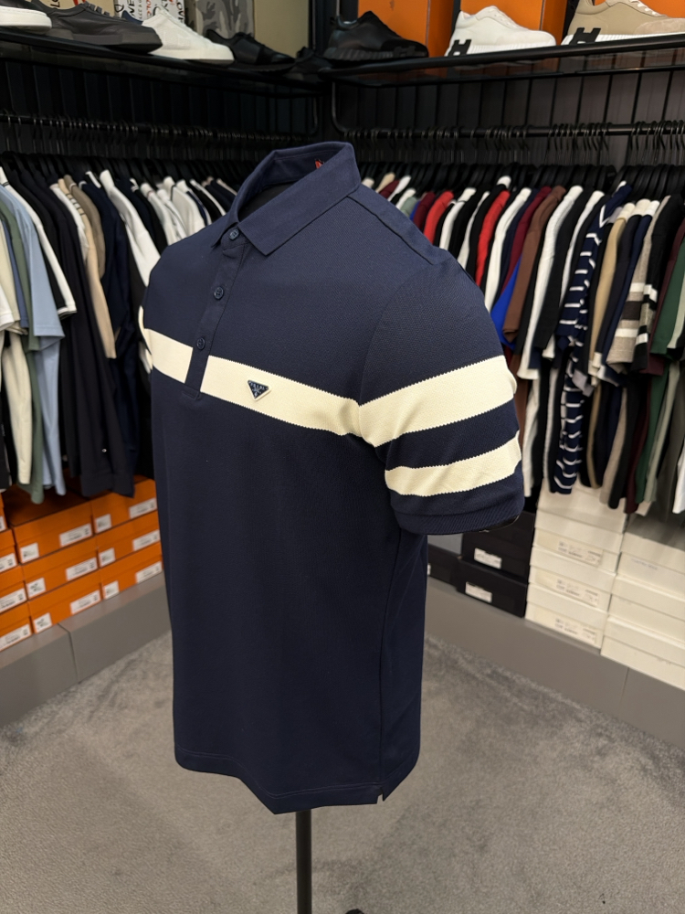 İthal Prada Polo Yaka Kırışmayan Kumaş (6956-Lacivert)