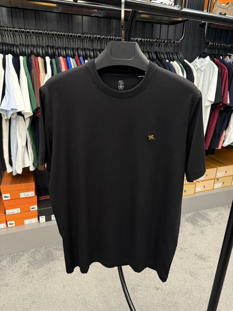 İthal Brunello Cucınelli T-shirt Kırışmayan Kumaş (9427-Siyah)