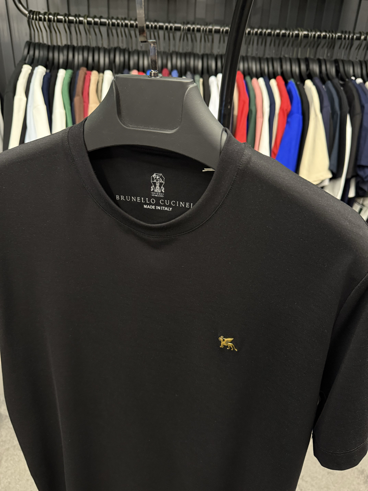 İthal Brunello Cucınelli T-shirt Kırışmayan Kumaş (9427-Siyah)