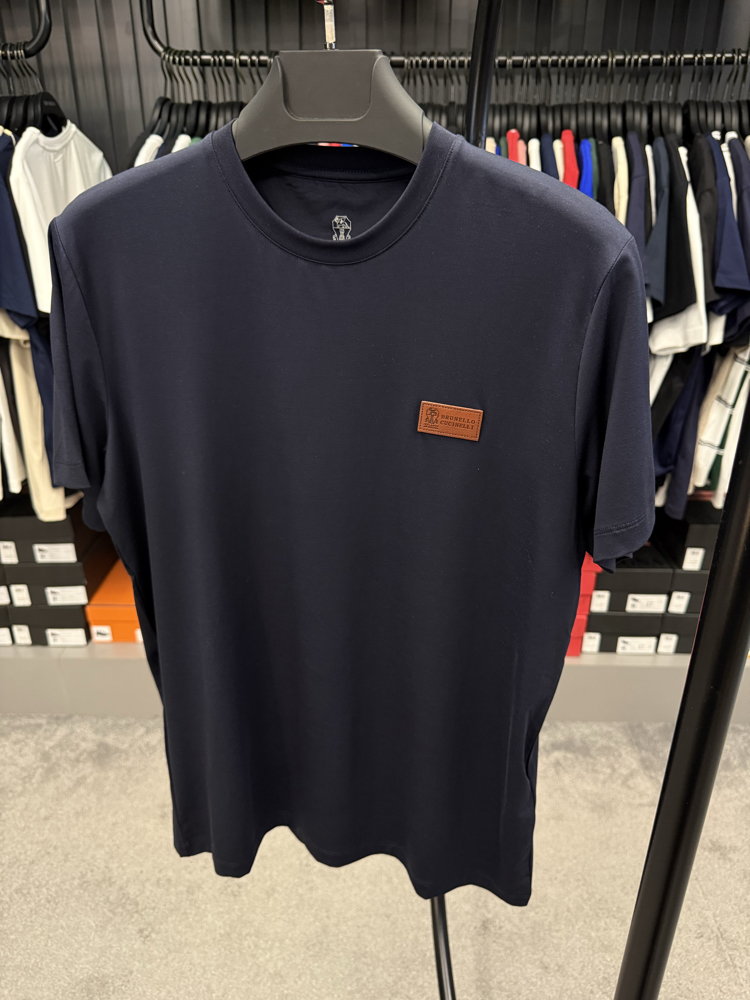 İthal Brunello Cucınelli T-shirt Kırışmayan Kumaş (9450-Lacivert)