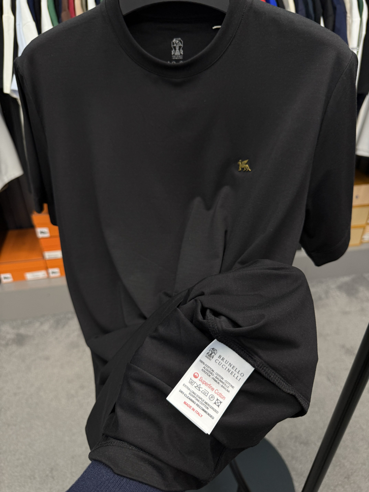 İthal Brunello Cucınelli T-shirt Kırışmayan Kumaş (9427-Siyah)