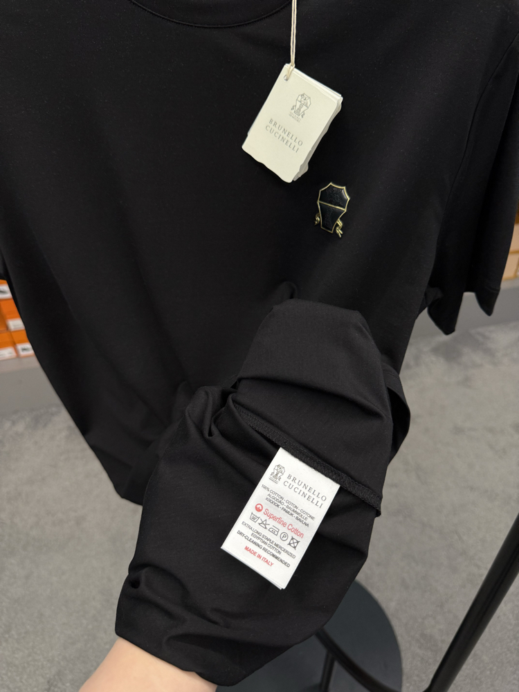 İthal Brunello Cucinelli T-shirt Kırışmayan Kumaş (9462-Beyaz)