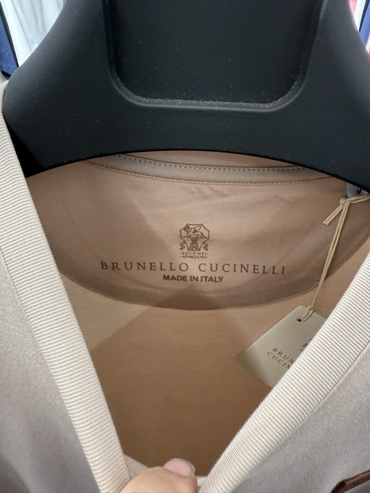 İthal Brunello Cucınelli T-shirt Kırışmayan Kumaş (9450-Vizon)
