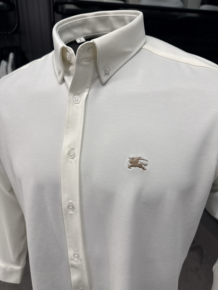 Burberry Yıkamalı Modal Kırışmayan Kumaş Gömlek (3914-Beyaz)