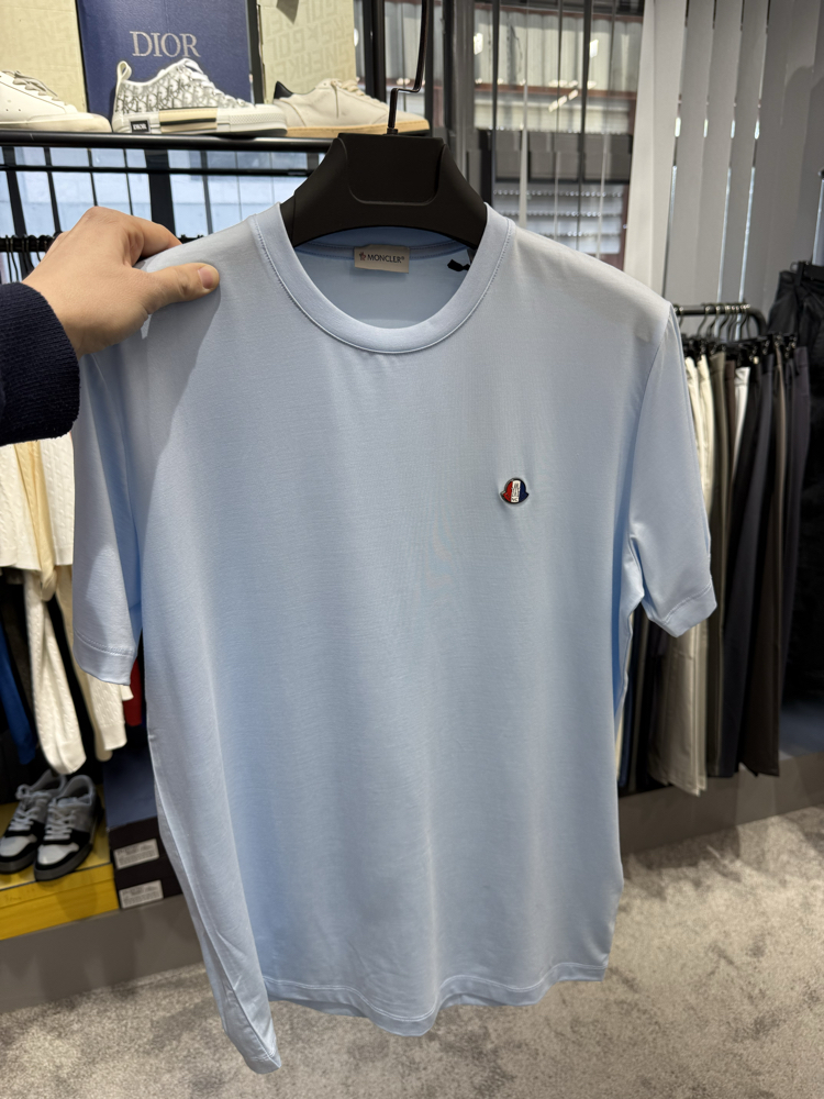 İthal Moncler T-shirt Kırışmayan Kumaş (418-Mavi)