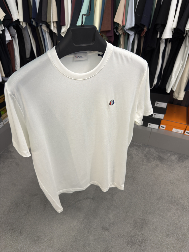 İthal Moncler T-shirt Kırışmayan Kumaş (418-Beyaz)
