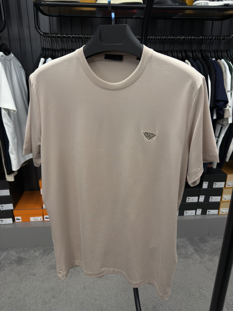 İthal Prada T-shirt Kırışmayan Kumaş (9460-Bej)