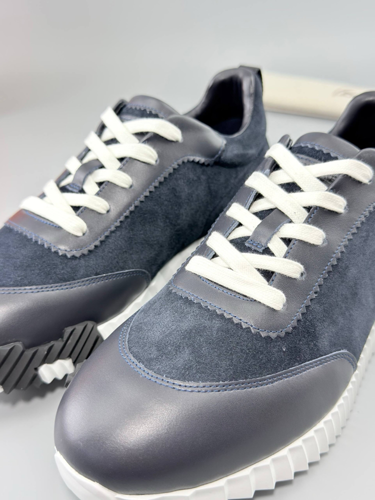 Hermes Lacivert Deri Sneakers (İTHAL ÜRÜN)