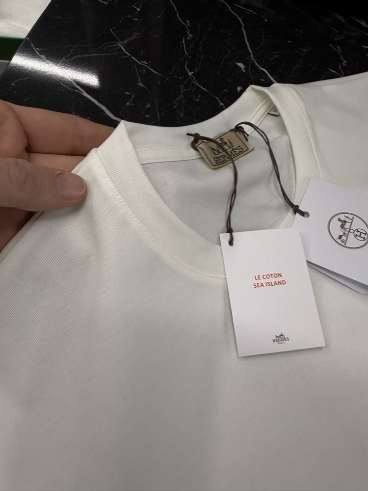 İthal Hermes T-shirt Kırışmayan Kumaş (9448-Beyaz)